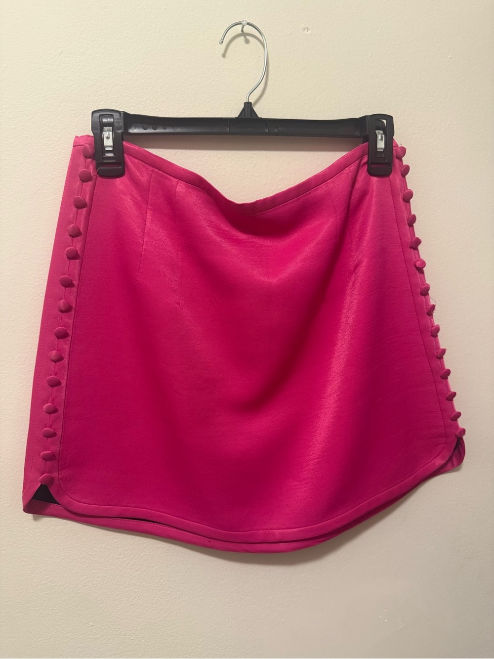 Zara Hot Pink Mini Skirt with Side Button Detail